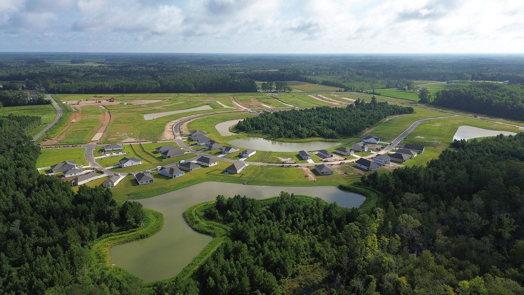 Aerial view of the Sutton Farm community in Loris, SC, showing layout and nearby surroundings (Image 9).