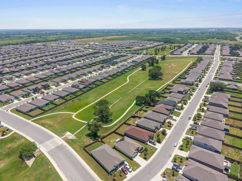 Aerial view of the Arroyo Ranch community in Seguin, TX, showing layout and nearby surroundings (Image 15). Aerial view of the Arroyo Ranch community in Seguin, TX, showing layout and nearby surroundings (Image 15).