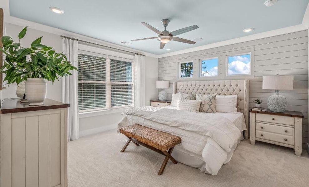 Furnished interior in a model home at The Bluffs at Pinefield Townhomes in Charleston (Image 11). Furnished interior in a model home at The Bluffs at Pinefield Townhomes in Charleston (Image 11).