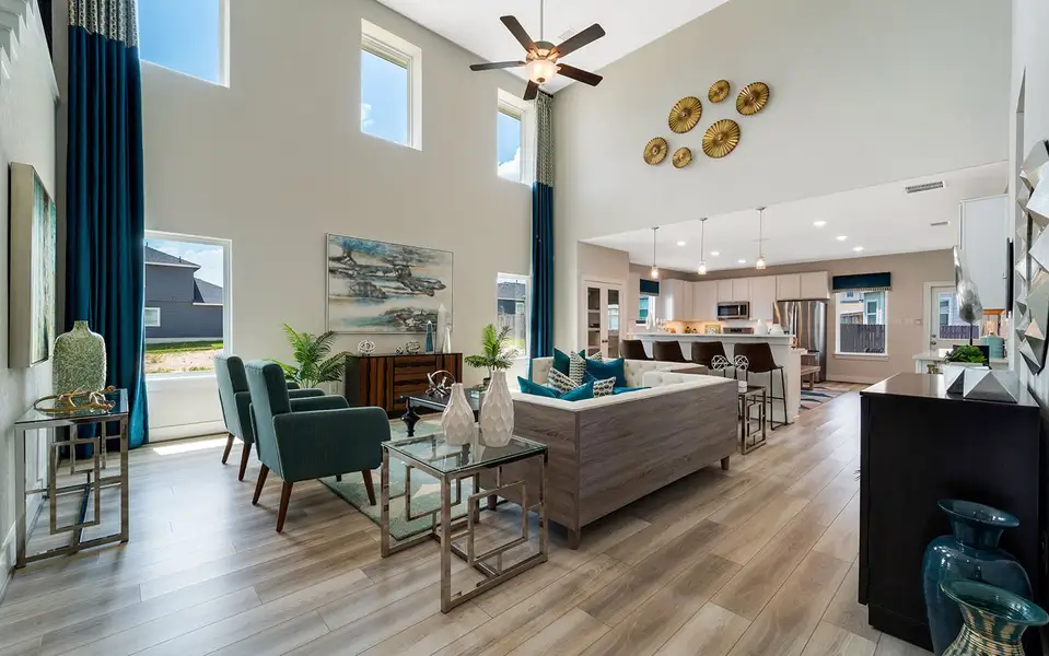 Furnished interior in a model home at Hunter's Ranch in San Antonio (Image 5).