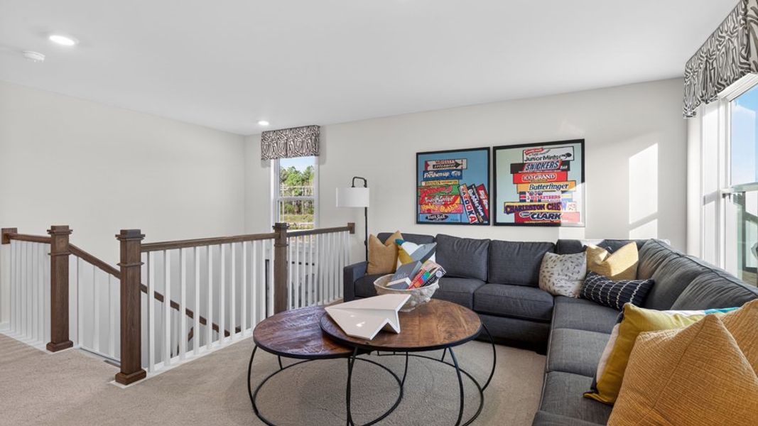 Furnished interior in a model home at The Grove at Winston Pointe in Clayton (Image 25).