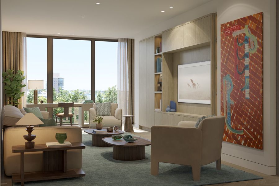 Furnished interior in a model home at Rosewood Residences Hillsboro Beach in Hillsboro Beach (Image 27).