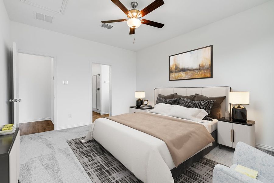 Furnished interior in a model home at River Ridge in Crandall (Image 53).