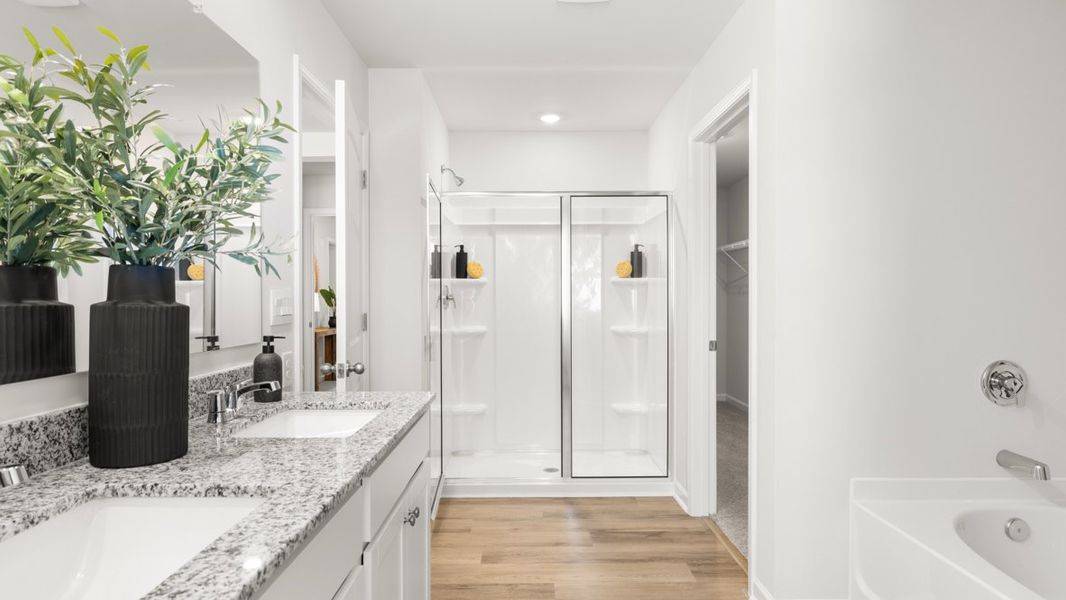 Furnished interior in a model home at Carlton in Douglasville (Image 22).