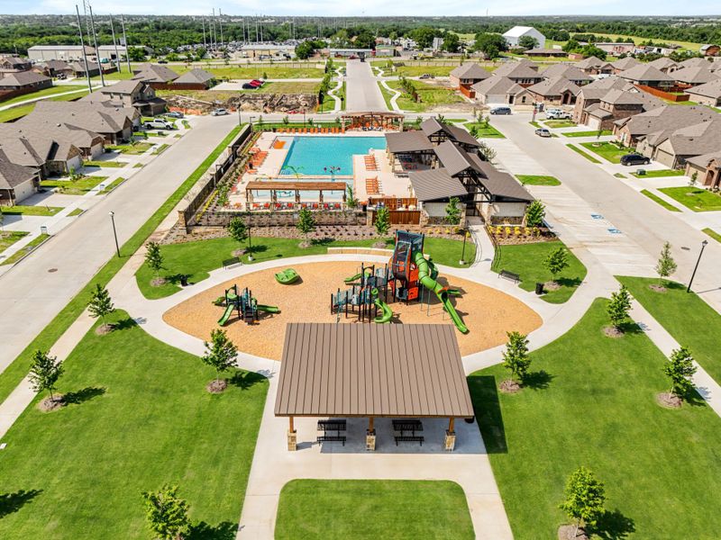 Aerial view of the Elevon community in Lavon, TX, showing layout and nearby surroundings (Image 8).