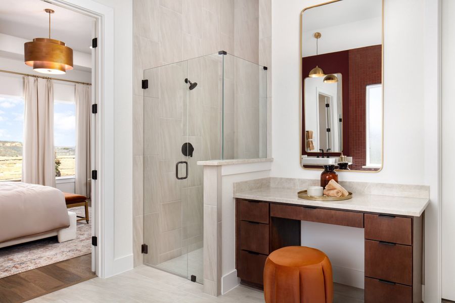 Furnished interior in a model home at Parmer Ranch in Georgetown (Image 25).