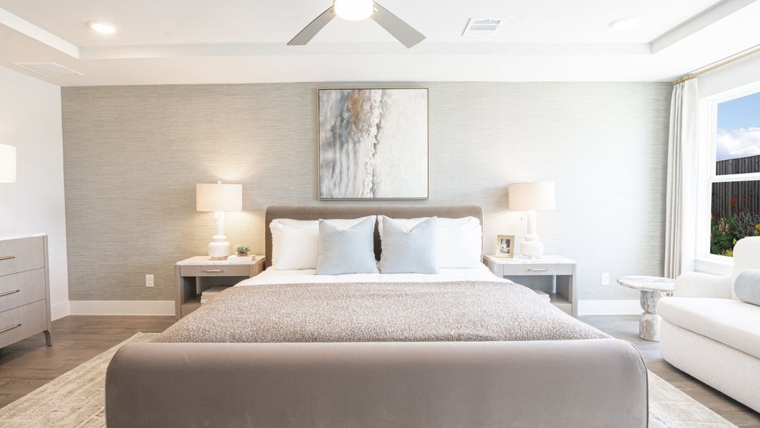 Furnished interior in a model home at The Abbey at Mercer Crossing in Farmers Branch (Image 13).