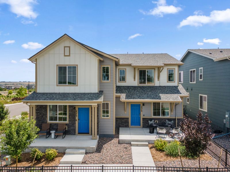 Front exterior of a home in the Pintail Commons at Johnstown Village community, located in Johnstown, CO (Image 3). Front exterior of a home in the Pintail Commons at Johnstown Village community, located in Johnstown, CO (Image 3).