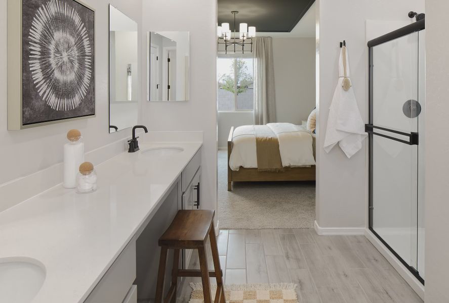 Furnished interior in a model home at Sunset Farms in Tolleson (Image 14).