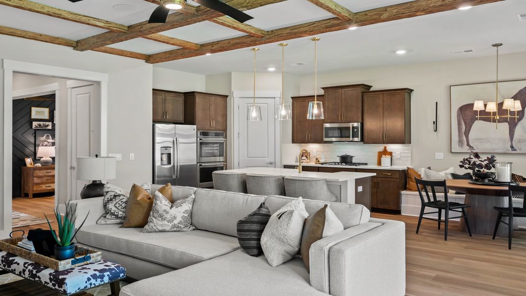 The Traveler’s open kitchen and living room create a welcoming space for daily living and gatherings