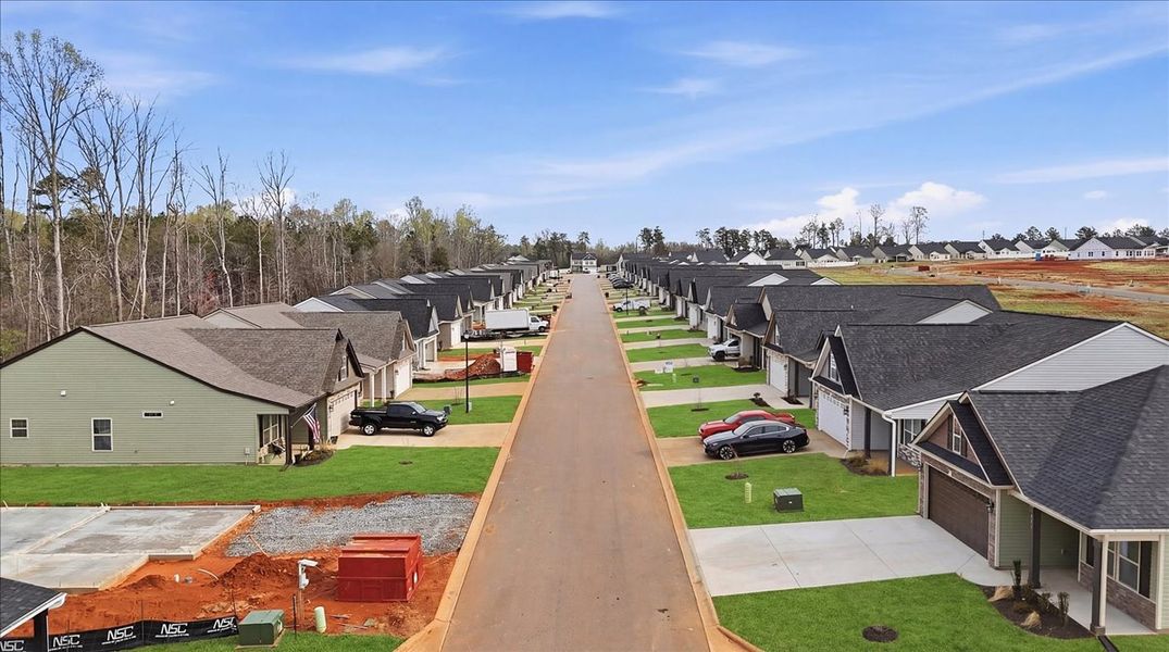 Aerial view of the Cleveland Meadows community in Spartanburg, SC, showing layout and nearby surroundings (Image 7).