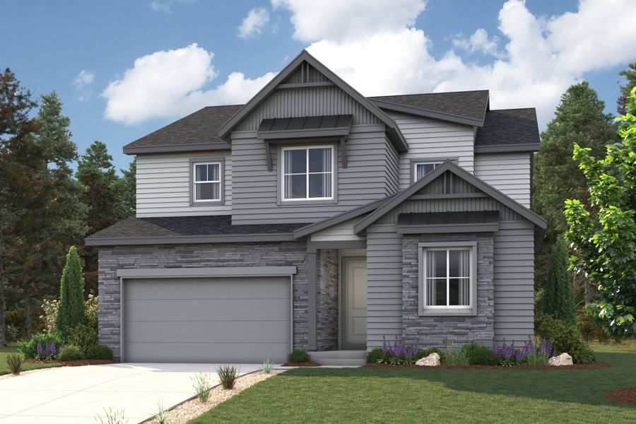 A house with a garage. Shenandoah Rendering Image, Elevation A A house with a garage. Shenandoah Rendering Image, Elevation A