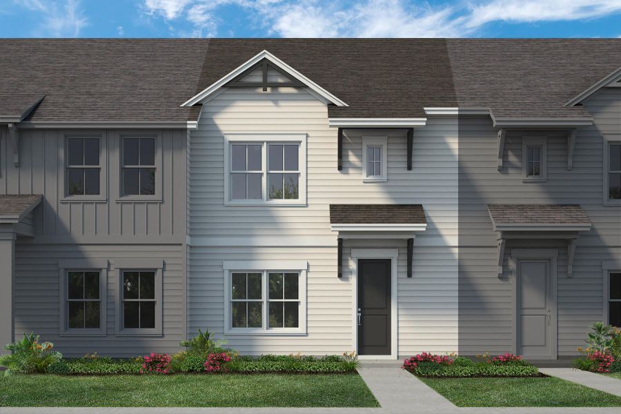 Front exterior of a home in the Whaley Grove Townhomes community, located in St. Cloud, FL (Image 6). Front exterior of a home in the Whaley Grove Townhomes community, located in St. Cloud, FL (Image 6).