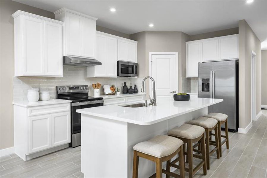 Enjoy included luxury finishes: 42" cabinets, stainless steel appliances, tile floors and more!