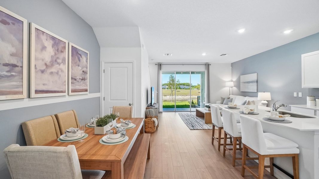 Furnished interior in a model home at Sanctuary at Citrus Park Townhomes in Tampa (Image 18).
