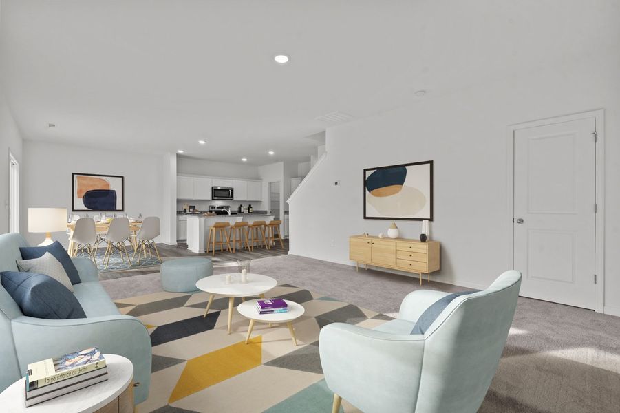 Furnished interior in a model home at Willow Springs in Buda (Image 5). Furnished interior in a model home at Willow Springs in Buda (Image 5).