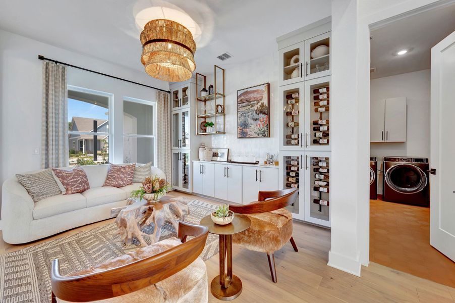 Furnished interior in a model home at Kissing Tree – Vista Series in San Marcos (Image 11). Furnished interior in a model home at Kissing Tree – Vista Series in San Marcos (Image 11).