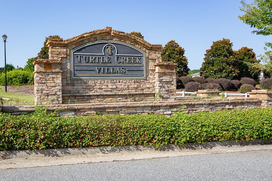 Entrance to the Turtle Creek Villas community in Winder, GA, featuring signage and landscaping (Image 2). Entrance to the Turtle Creek Villas community in Winder, GA, featuring signage and landscaping (Image 2).