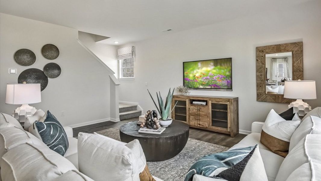 Furnished interior in a model home at The Reserve at Prestleigh in Wake Forest (Image 47).