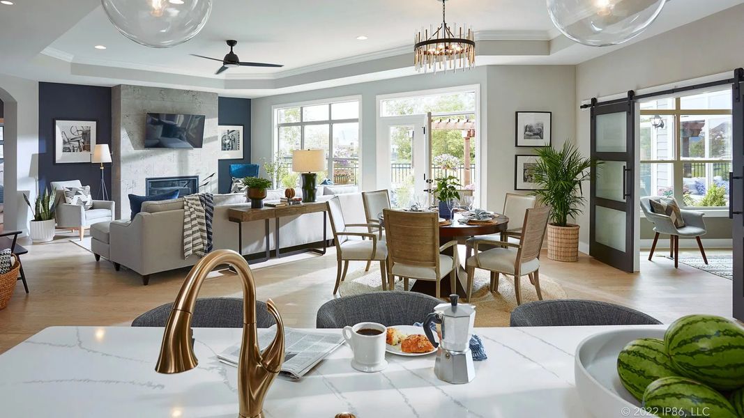 Furnished interior in a model home at The Courtyards by The Manor in Alpharetta (Image 29).