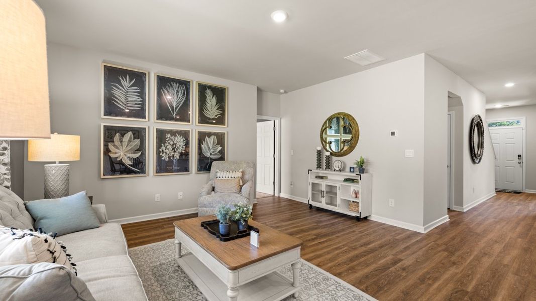 Furnished interior in a model home at Twin Lakes in Hoschton (Image 50).