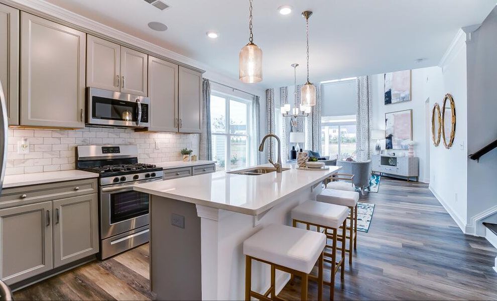 Furnished interior in a model home at Johnston Park Townhomes in Charlotte (Image 12). Furnished interior in a model home at Johnston Park Townhomes in Charlotte (Image 12).