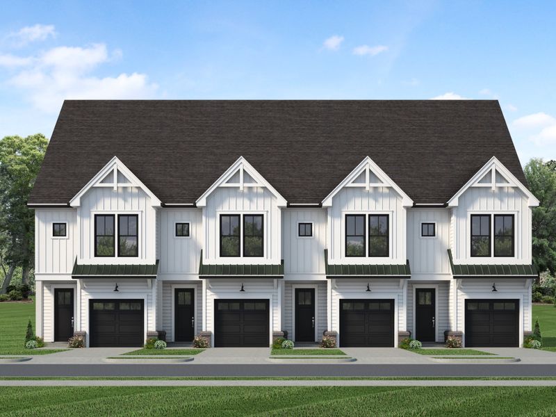 Front exterior of a home in the Parc at Bradley Farm community, located in Apex, NC (Image 1).