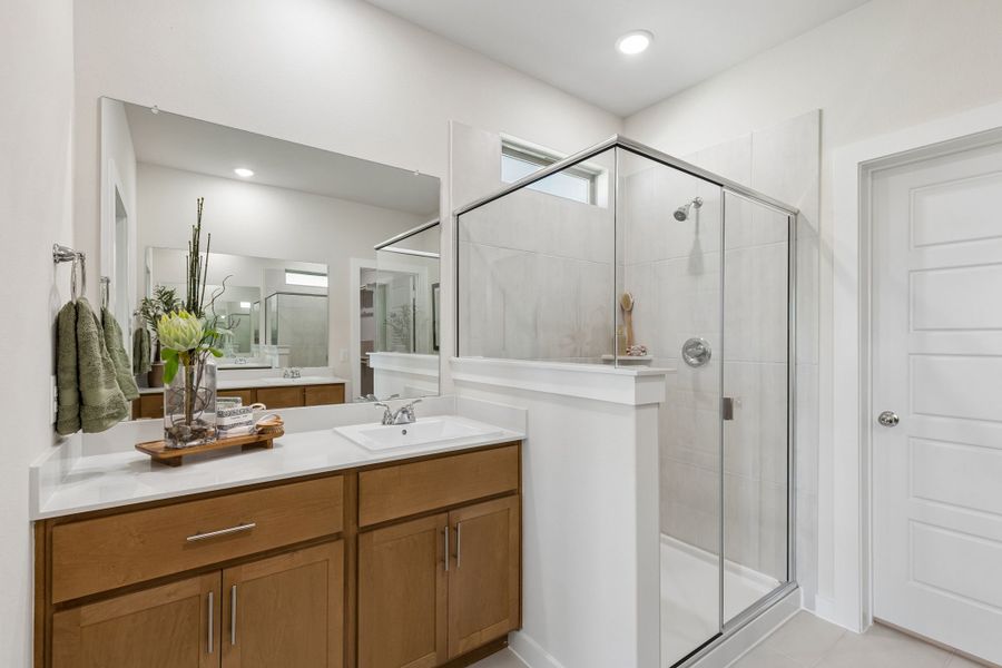 Furnished interior in a model home at Cibolo Hills West in Fort Worth (Image 32).