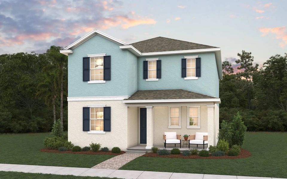 Front exterior of a home in the Hamlin Meadows 40' community, located in Winter Garden, FL (Image 5).