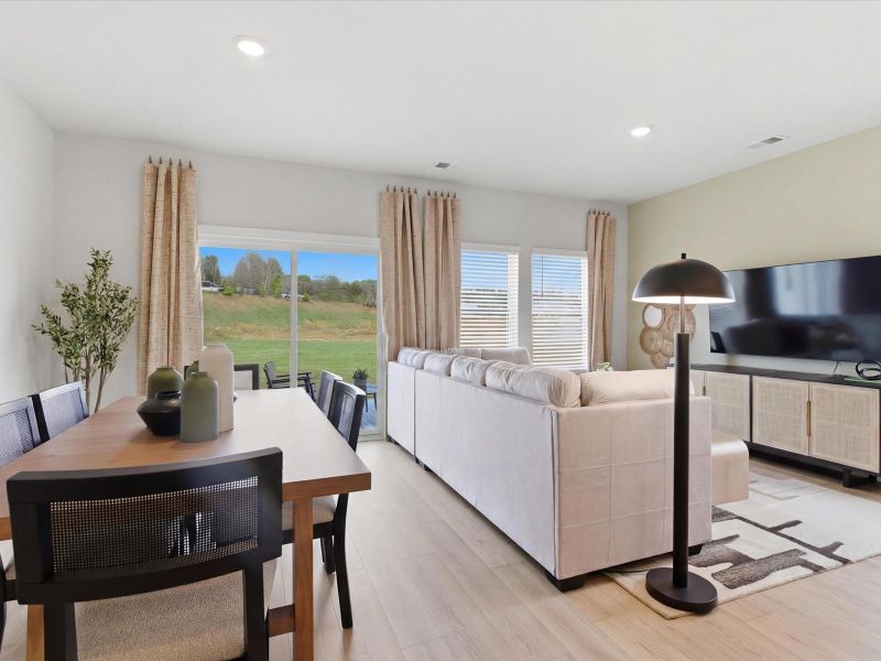 Furnished interior in a model home at Crossing at Abner Creek Townes in Greer (Image 3). Furnished interior in a model home at Crossing at Abner Creek Townes in Greer (Image 3).
