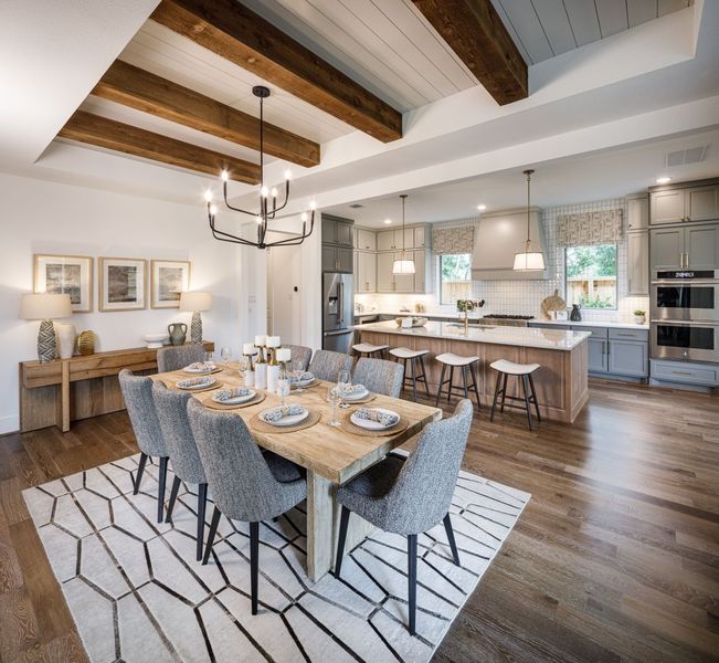 Furnished interior in a model home at The Highlands in Porter (Image 27).