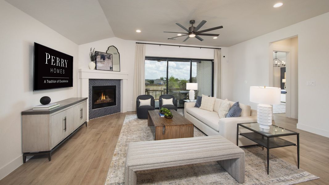 Furnished interior in a model home at Cibolo Valley Heights 65' in Cibolo (Image 9).