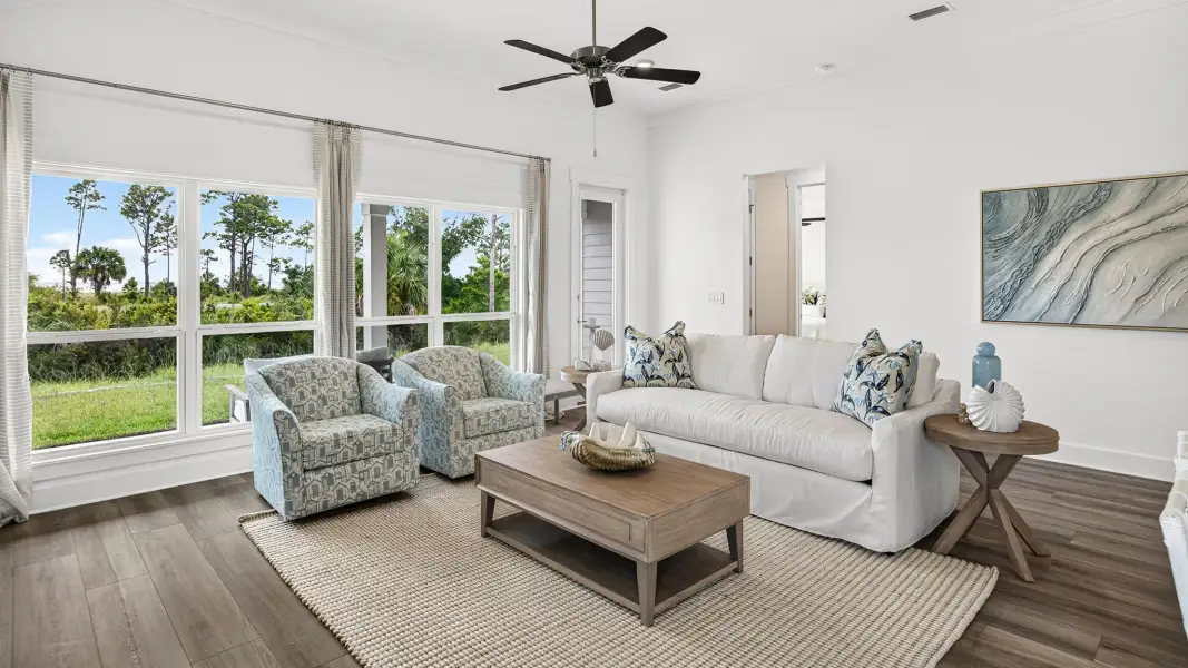 Furnished interior in a model home at WindMark Beach Emerald Series in Port Saint Joe (Image 7). Furnished interior in a model home at WindMark Beach Emerald Series in Port Saint Joe (Image 7).