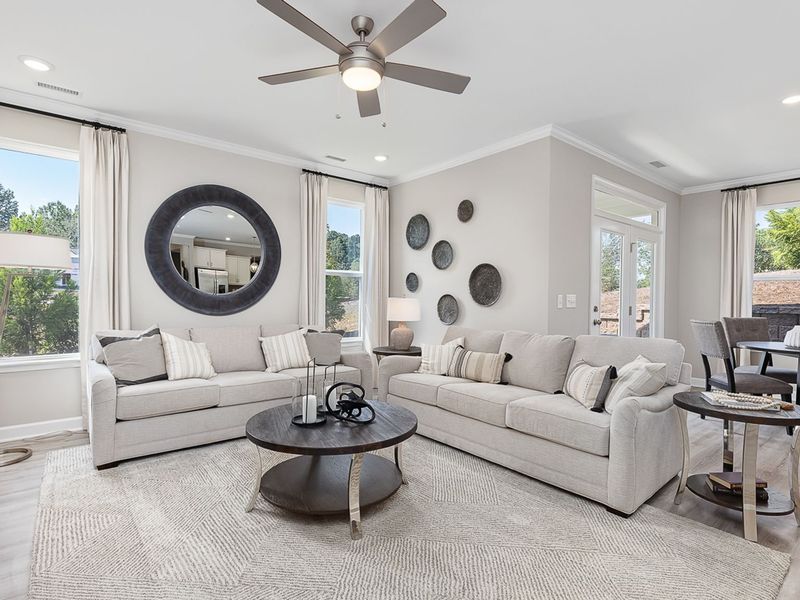 Furnished interior in a model home at Woodland Crossing in Zebulon (Image 28). Furnished interior in a model home at Woodland Crossing in Zebulon (Image 28).