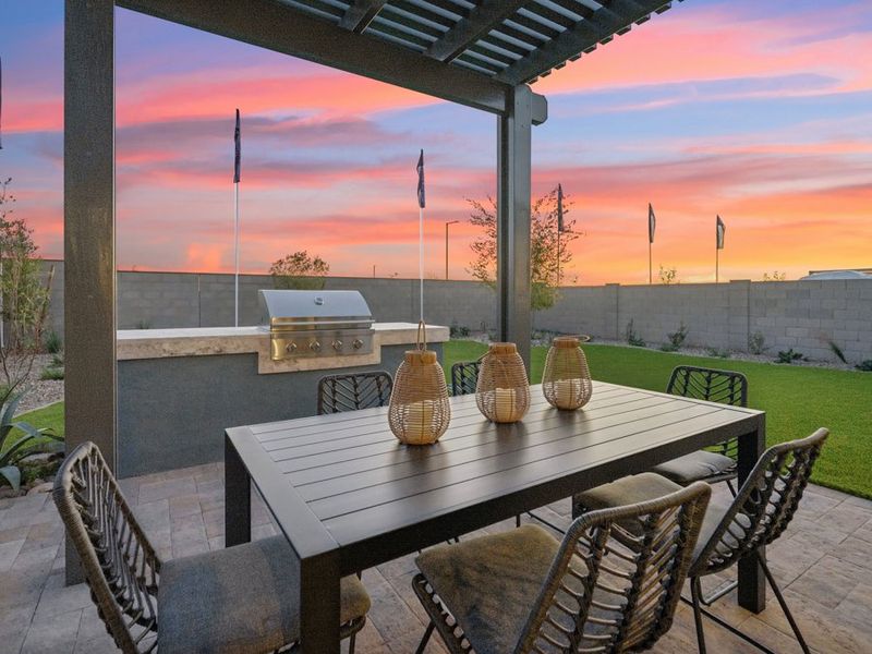 A table with chairs around it. A table with chairs around it.
