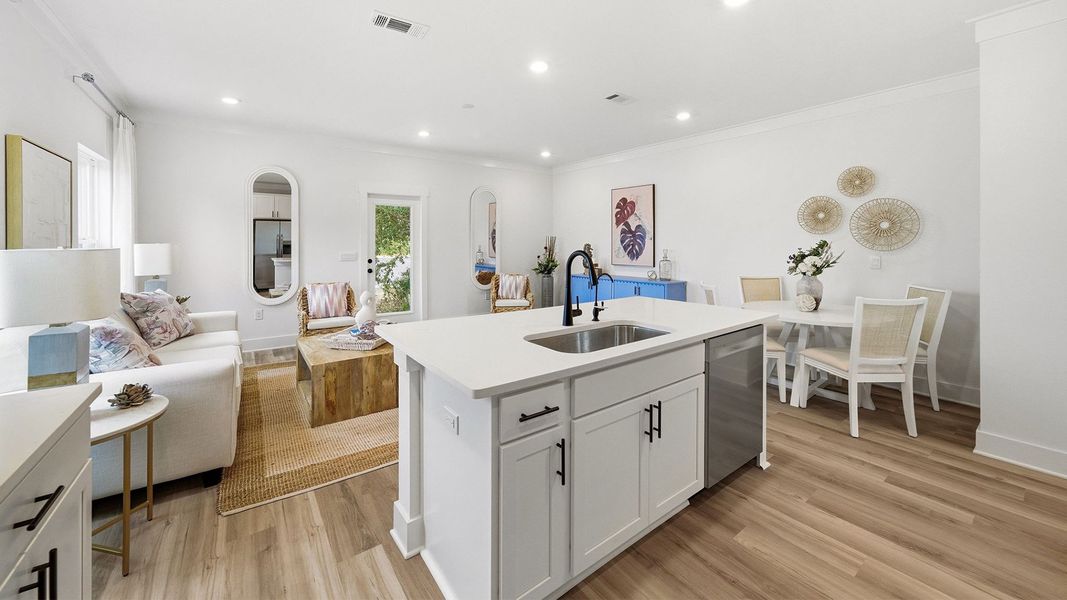 Furnished interior in a model home at Palm Street Townhomes in Destin (Image 5).