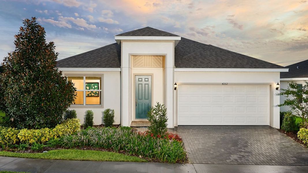 Front exterior of a home in the Leela Reserve Single Family community, located in Tavares, FL (Image 2). Front exterior of a home in the Leela Reserve Single Family community, located in Tavares, FL (Image 2).