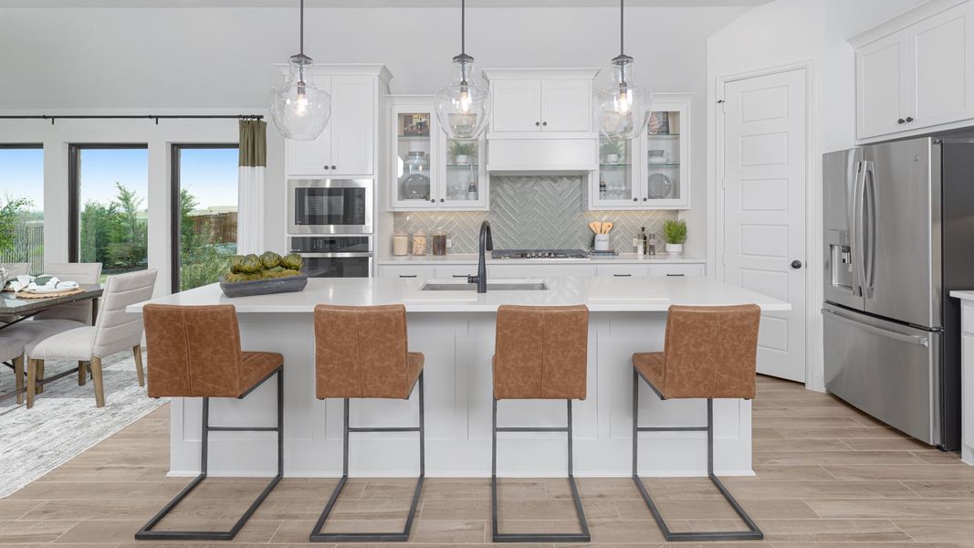 Furnished interior in a model home at Reunion 50' in Rhome (Image 5).