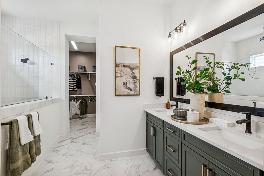 Furnished interior in a model home at Elyson 40' in Katy (Image 10).