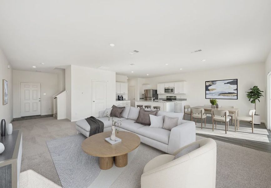 Furnished interior in a model home at Sunset Oaks in Maxwell (Image 5).