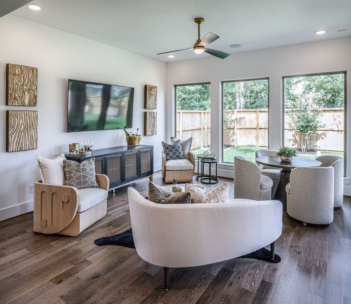 Furnished interior in a model home at The Highlands in Porter (Image 36).