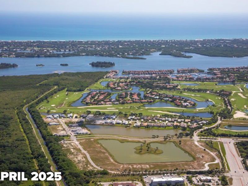 Aerial view of the The Reserve at Grand Harbor community in Vero Beach, FL, showing layout and nearby surroundings (Image 15).