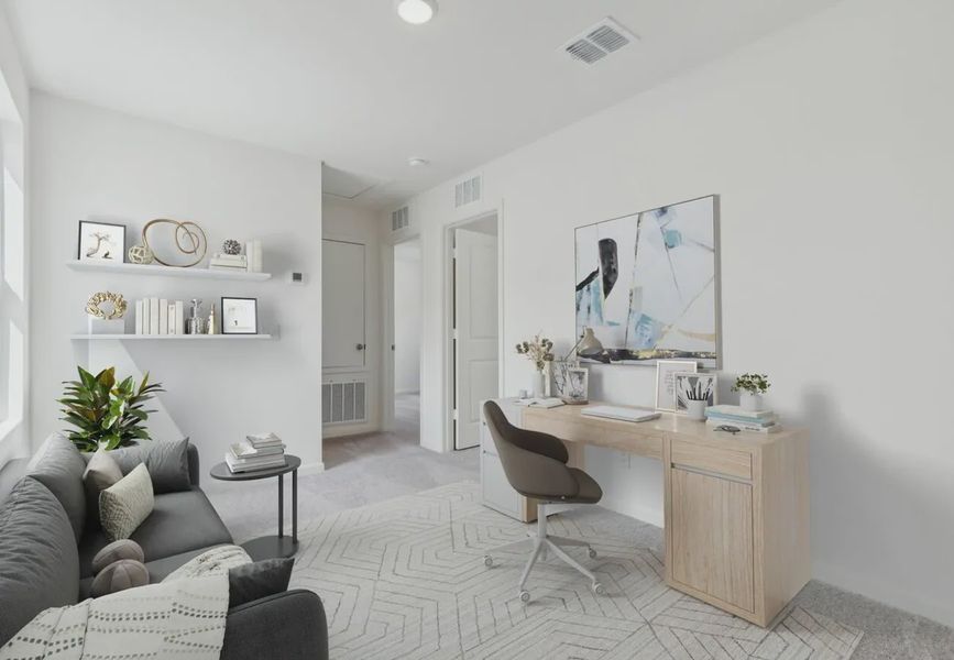 Furnished interior in a model home at Sutton Farms in San Antonio (Image 7).