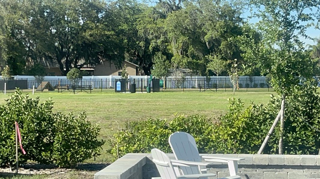 A serene community park with seating and lush greenery in Trinity Place by Trinity Family Builders (St. Cloud, FL). A serene community park with seating and lush greenery in Trinity Place by Trinity Family Builders (St. Cloud, FL).