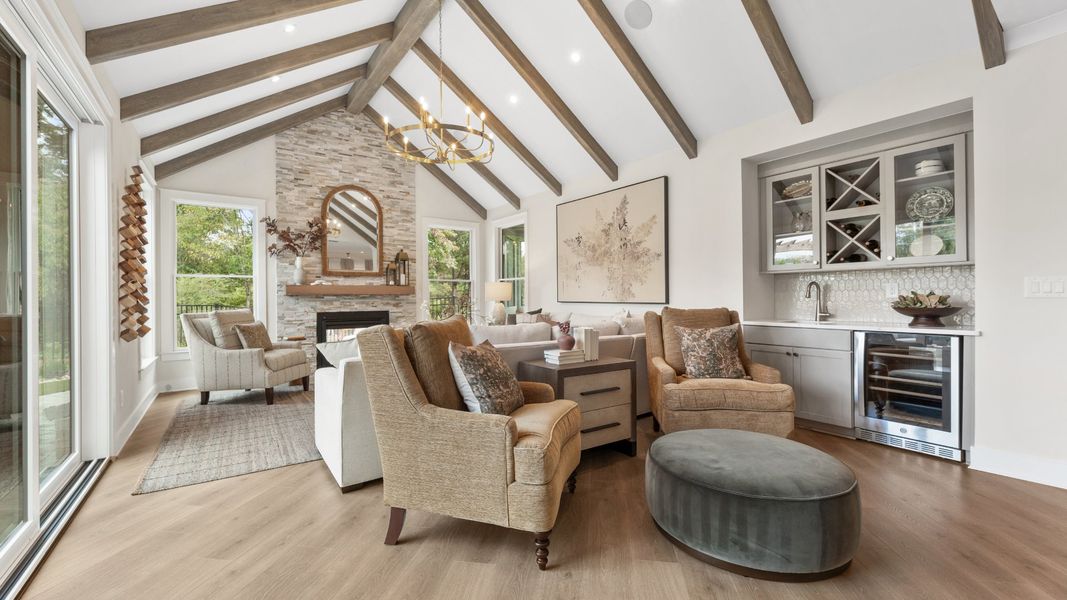 Furnished interior in a model home at The Courtyards by The Manor in Alpharetta (Image 6).