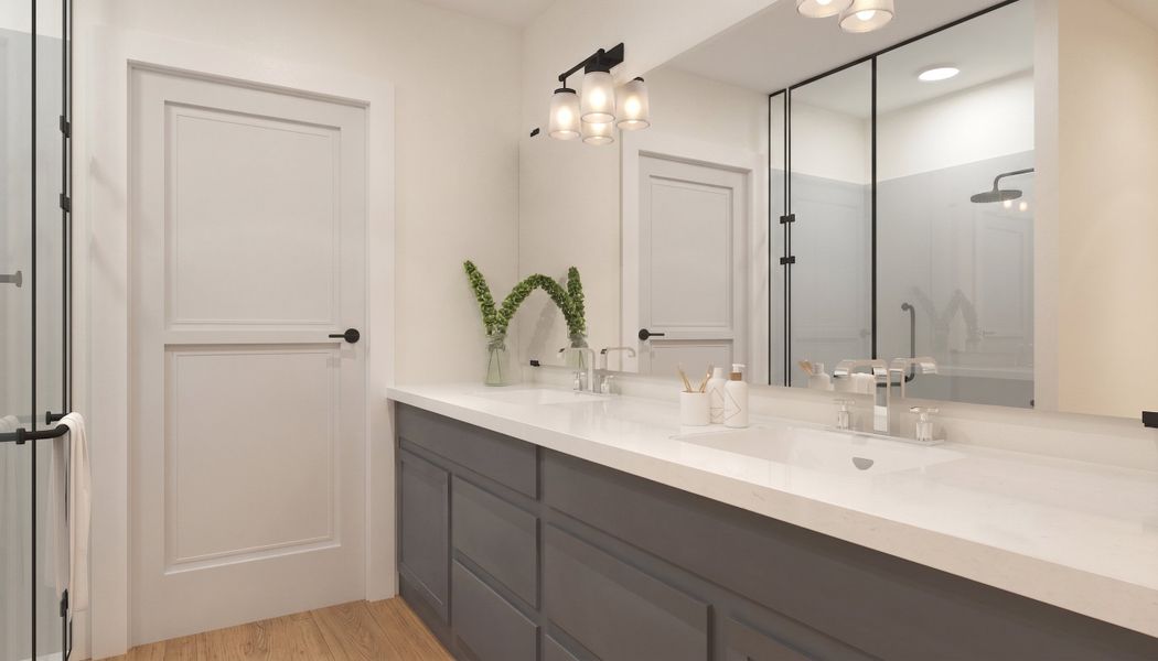 Furnished interior in a model home at The Meadows of Encore at Heritage Woods in Dexter (Image 9).