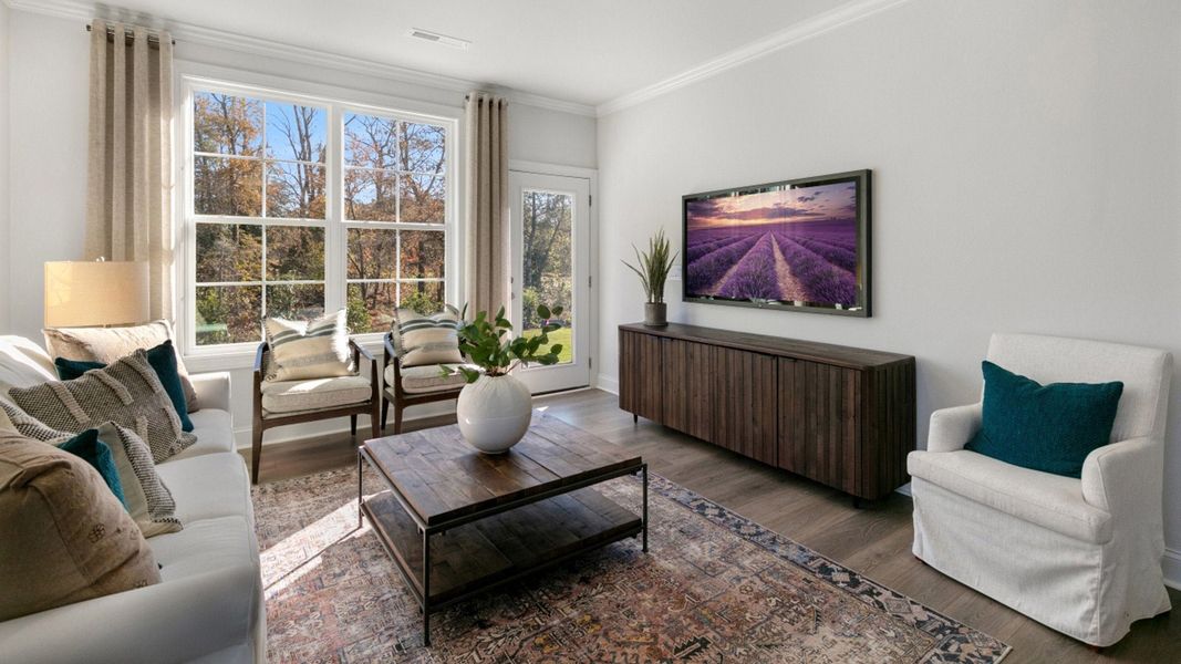 Furnished interior in a model home at Lybrook Village in Bermuda Run (Image 5). Furnished interior in a model home at Lybrook Village in Bermuda Run (Image 5).