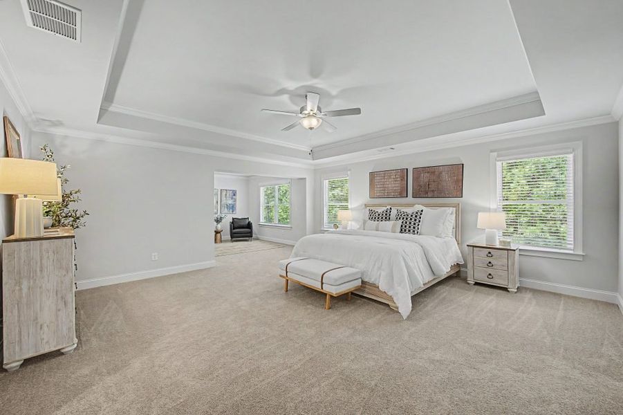 Furnished interior in a model home at The Estates at Hurricane Pointe in Douglasville (Image 29).