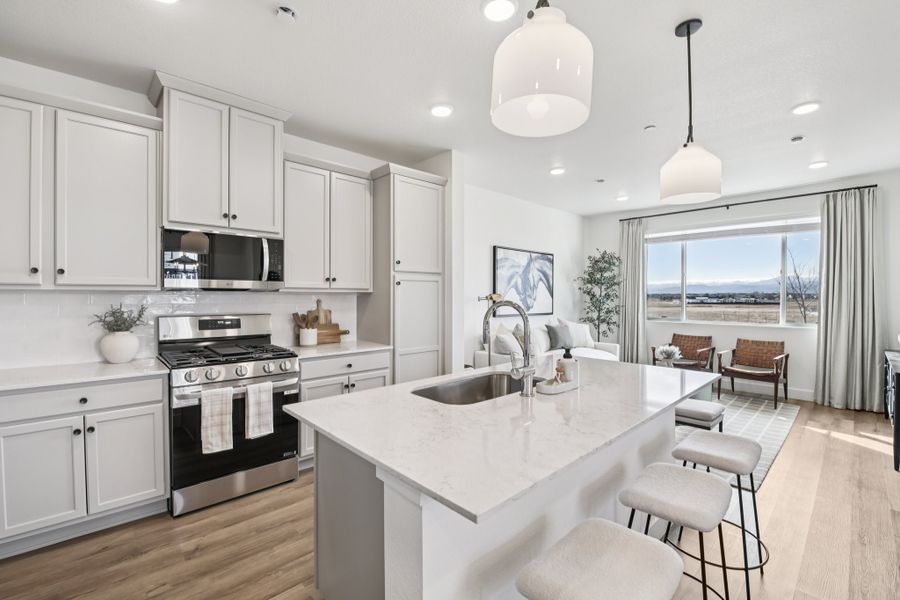 Furnished interior in a model home at Timnath Ranch Townhomes in Timnath (Image 7). Furnished interior in a model home at Timnath Ranch Townhomes in Timnath (Image 7).