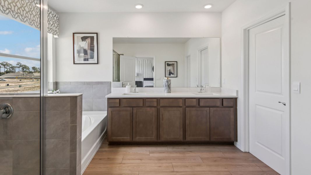 Furnished interior in a model home at Finley Woods in Gainesville (Image 17).